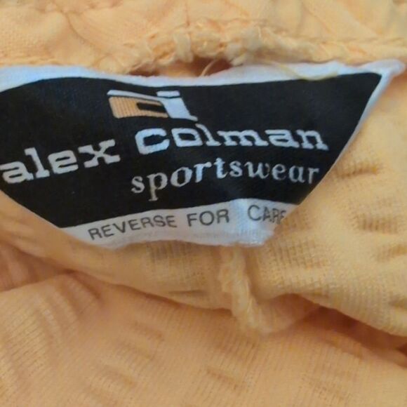 60s Vintage Women's Yellow Seersucker Elastic Waist Shorts MCM Summer - Picture 2 of 8